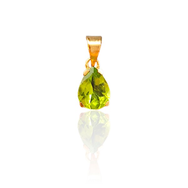 Dije Gota-Oro bajo-Piedra Peridoto-CP8508 Conpiedra