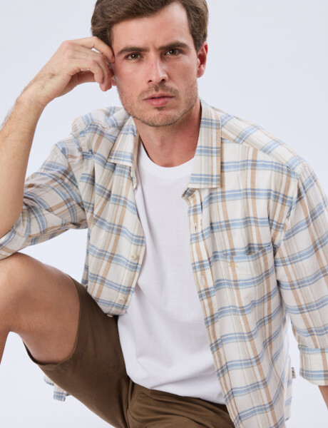 CAMISA CUADROS DE LINO Verde