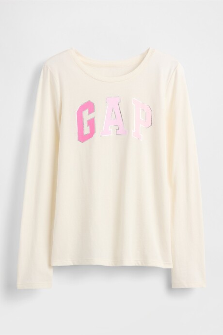 Remera Logo Gap Niña Ivory Frost