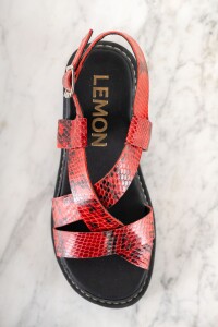 Sandalia Snake Animal Print Rojo