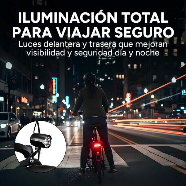 Bicicleta Electrica Gogreen Compact Pro Plegabl R20 350W 48V Variante Color Negro