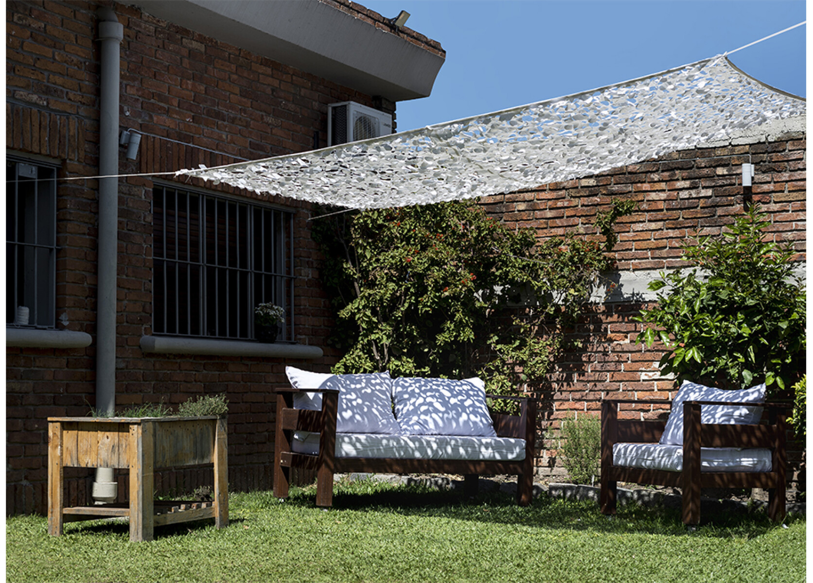 Red De Sombra, Pérgola, Malla Oxford Impermeable 3x3 Metros - Blanca 