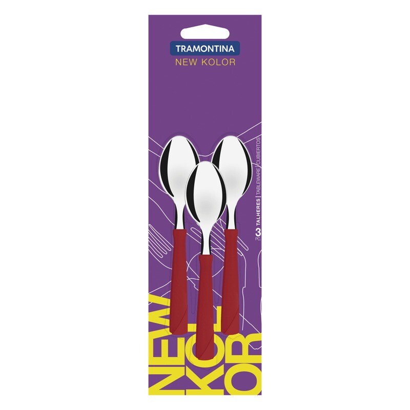 CUCHARA DE TE NEW KOLOR ROJO X 3 - 23167/370 CUCHARA DE TE NEW KOLOR ROJO X 3 - 23167/370