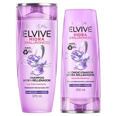 Shampoo Elvive Hidra Hialurónico 370 Ml. + Acondicionador 200 Ml. Shampoo Elvive Hidra Hialurónico 370 Ml. + Acondicionador 200 Ml.