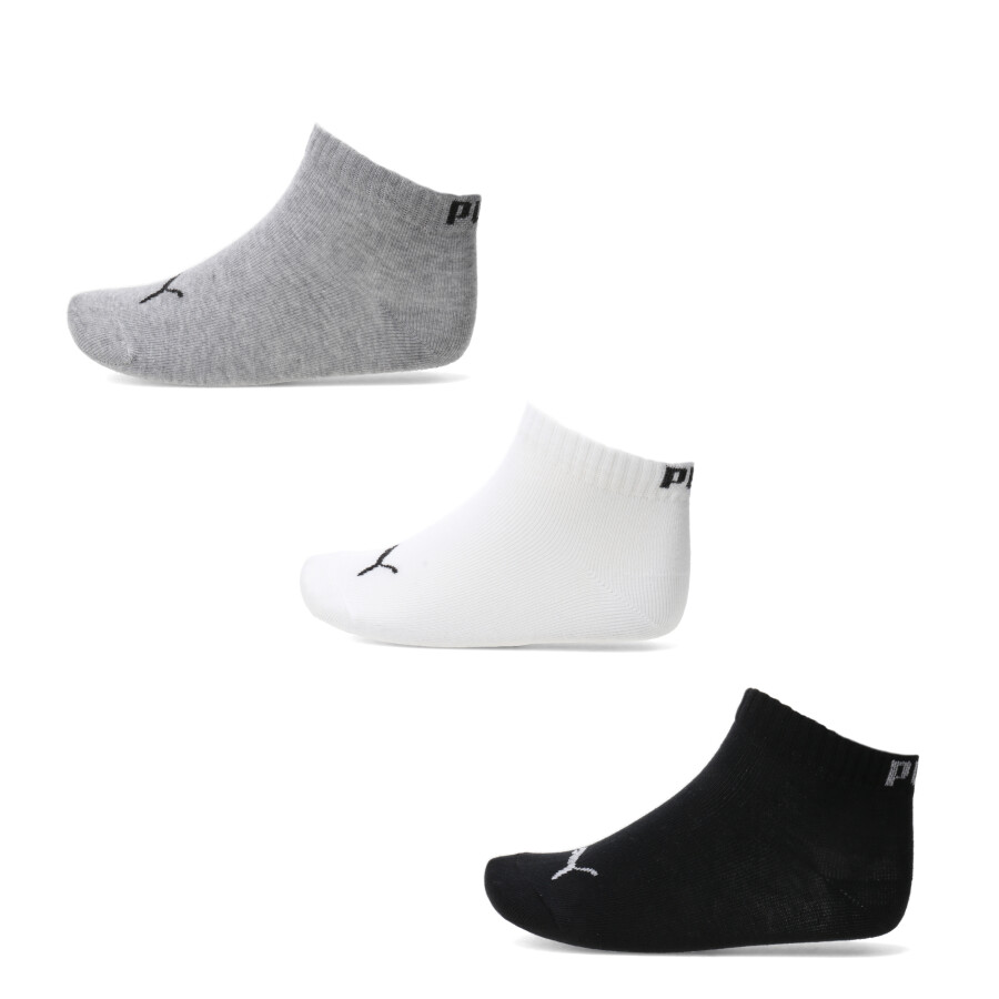 Medias de Niños Puma Plain Quarter Socks X3 Gris - Blanco