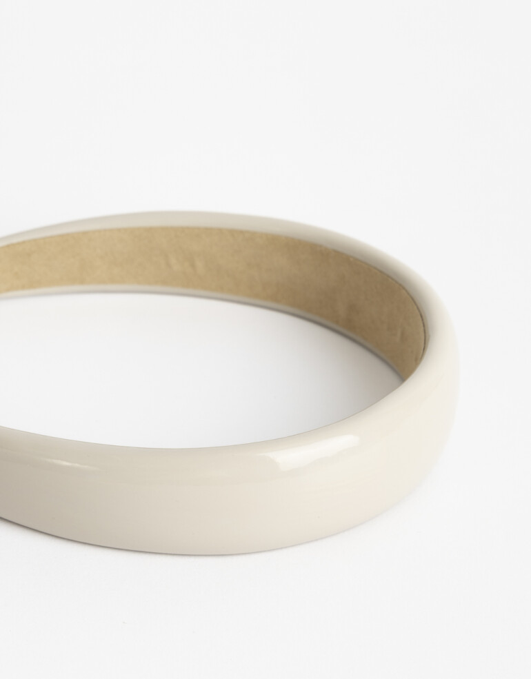 Vinchas Rígidas Liso Vincha Glossy Crema - Blanco Crema