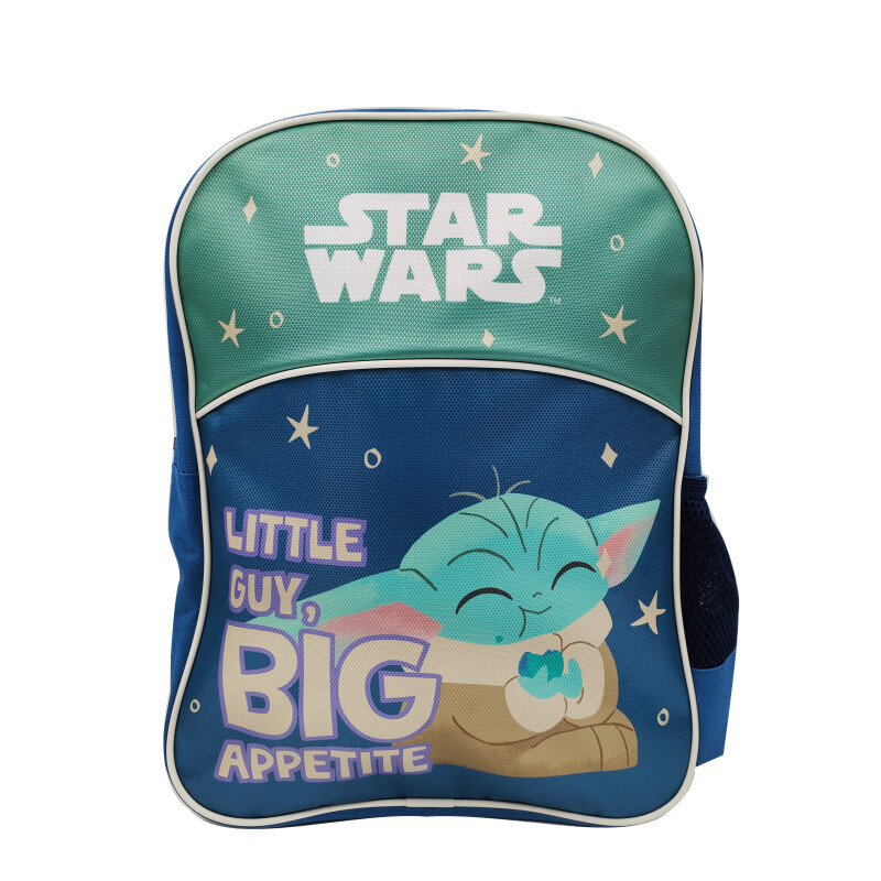 Mochila Infantil Disney Star Wars Yoda Azul - Verde Agua - Gris