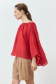 Blusa escote bardot rojo