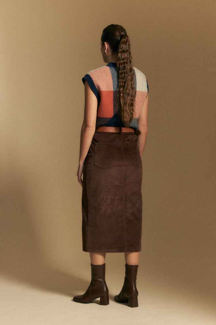 FALDA ALIX Marrón Corteza