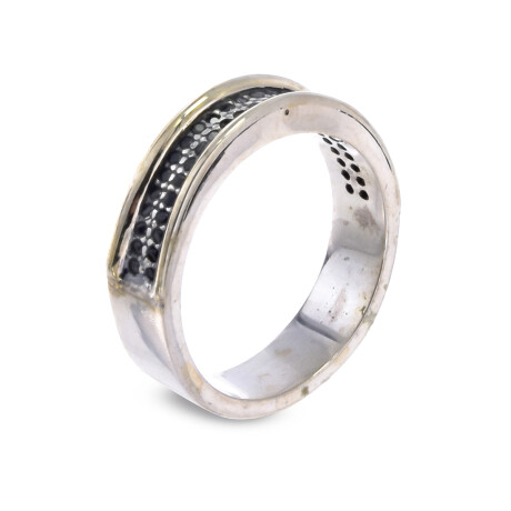 Anillo de plata 925 y double en oro 18 ktes con circonias. Anillo de plata 925 y double en oro 18 ktes con circonias.