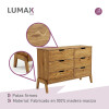 Cómoda Lumax 6 cajones de madera Cómoda Lumax 6 cajones de madera
