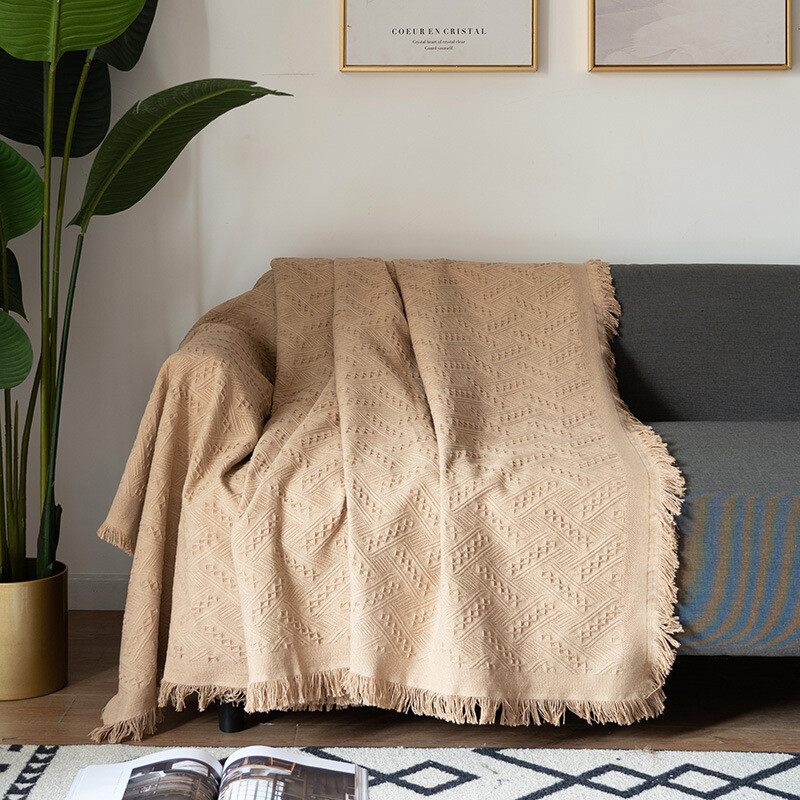 Manta para Sillon y Cama Caqui 230x250cm