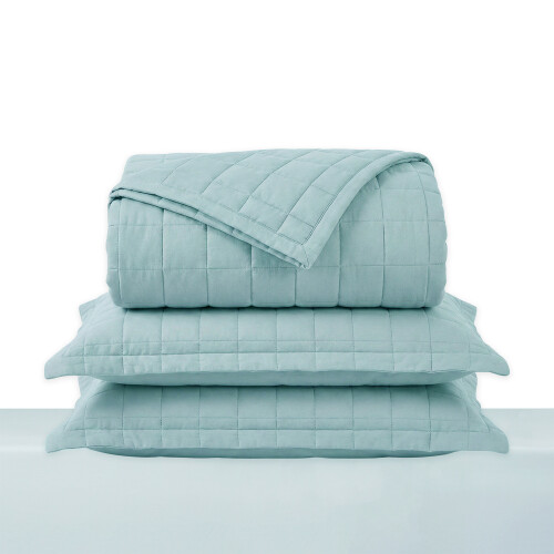 Acolchado 1 Plaza | 1 Plaza y Media - Basic 200 Hilos Celeste