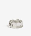 Pulsera Elástica Chapones Metal Plateado Rodio