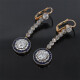 Caravanas Antiguas Ojo De Perdiz Oro 18K, Brillantes, Diamantes Y Zafiros Sinteticos Caravanas Antiguas Ojo De Perdiz Oro 18K, Brillantes, Diamantes Y Zafiros Sinteticos