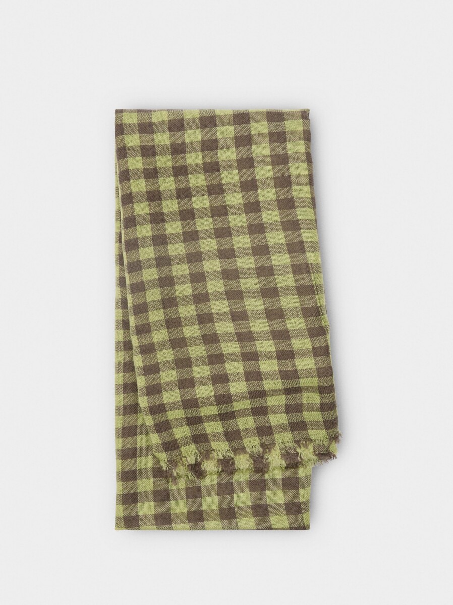 Pañuelo Jacquard A Cuadros Con Lana - lima 