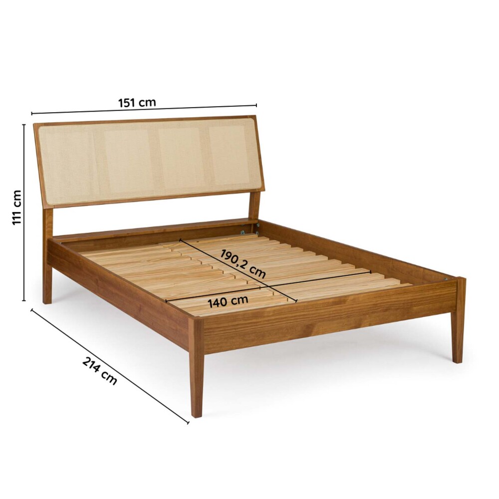 CAMA 2 PLAZAS MADERA MARRON PRAGA