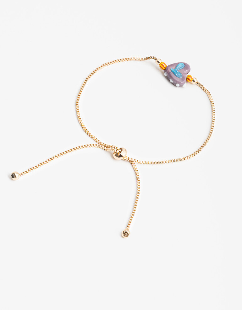 Pulseras Flexibles Canutillos Pulsera Flexible Corazón - Combinacion Bicolor