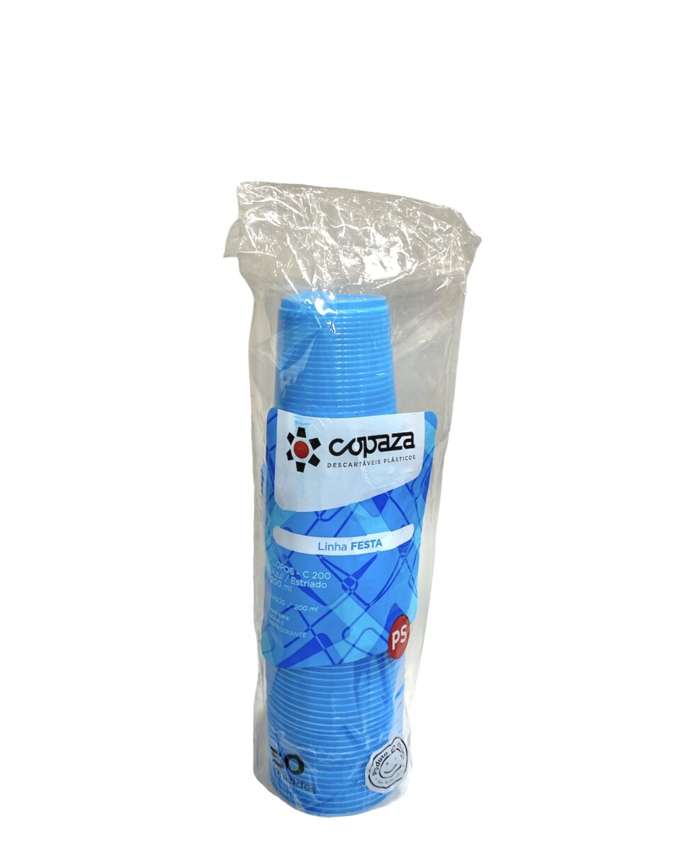 Vaso Descartable Copaza Color 200 ml x 50 - Azul 