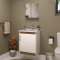 CONJUNTO DE BAÑO ECONOMIC 50cm. COLOR BLANCO/CARVALHO Conjunto De Baño Economic 50cm. Color Blanco/carvalho