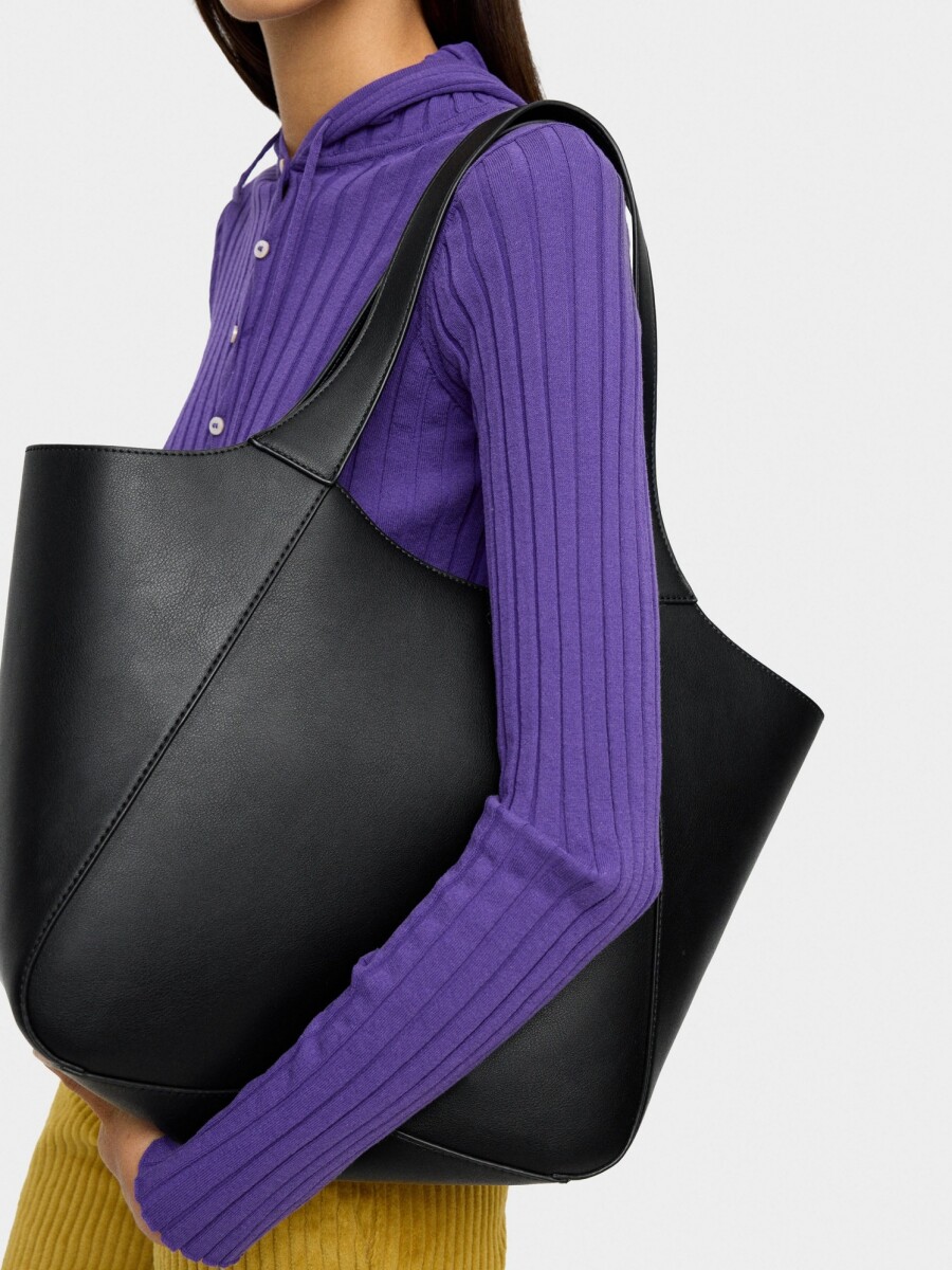 Bolso Shopper Con Bolsa Extraíble negro