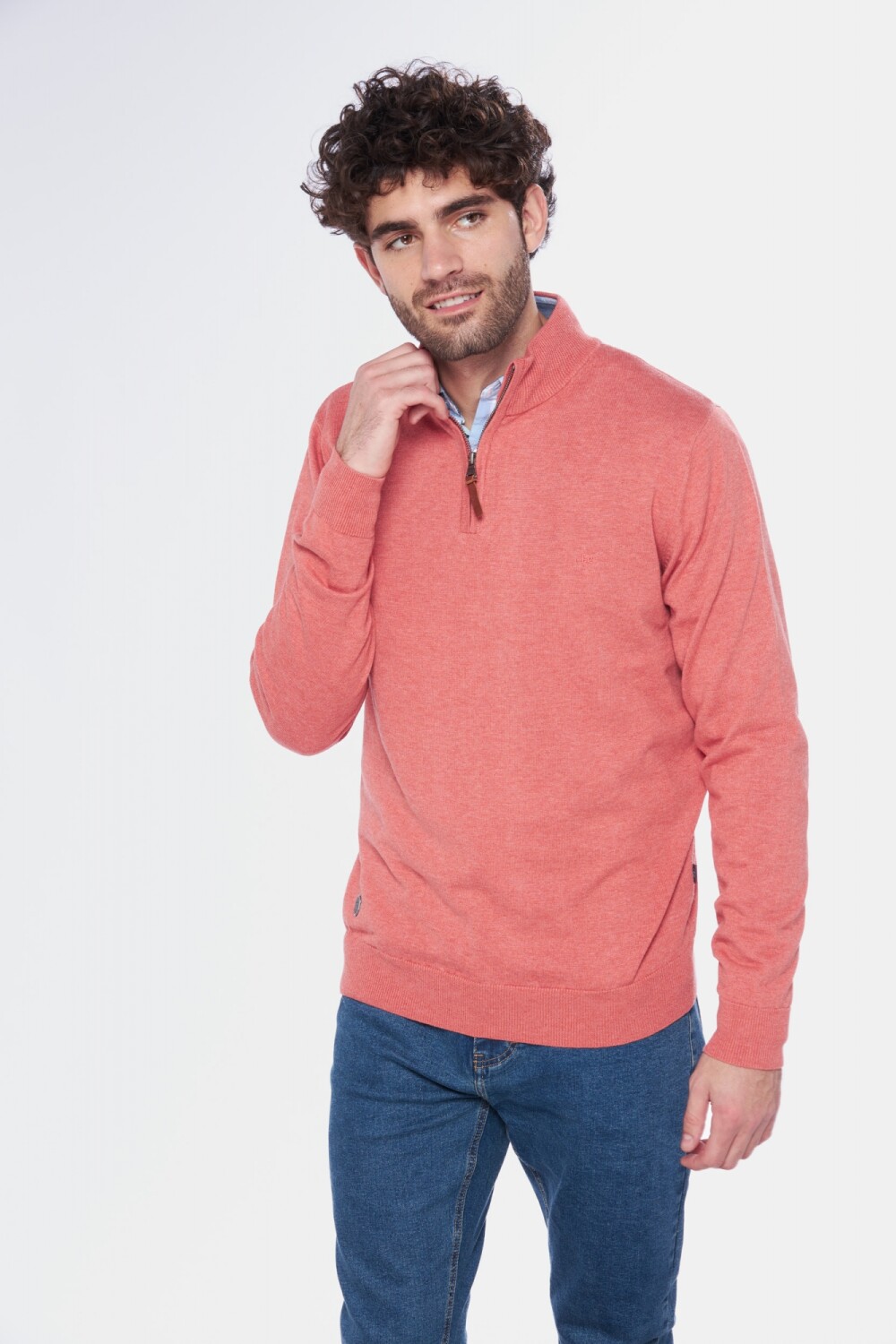 BUZO TEJIDO DE ALGODÓN Coral