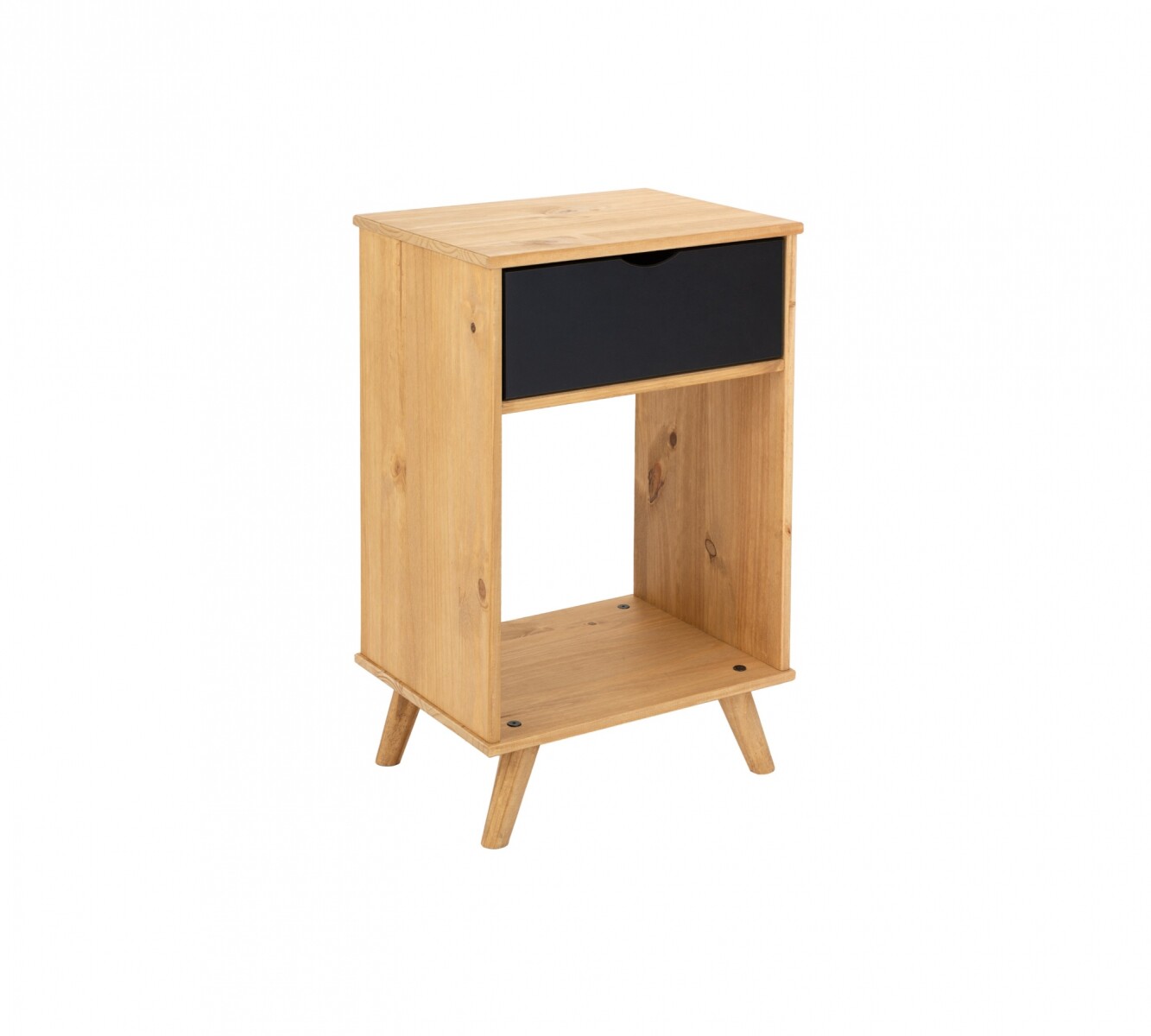 Mesa De Luz 1 Cajon Madera - Linea Dublin - Negro 