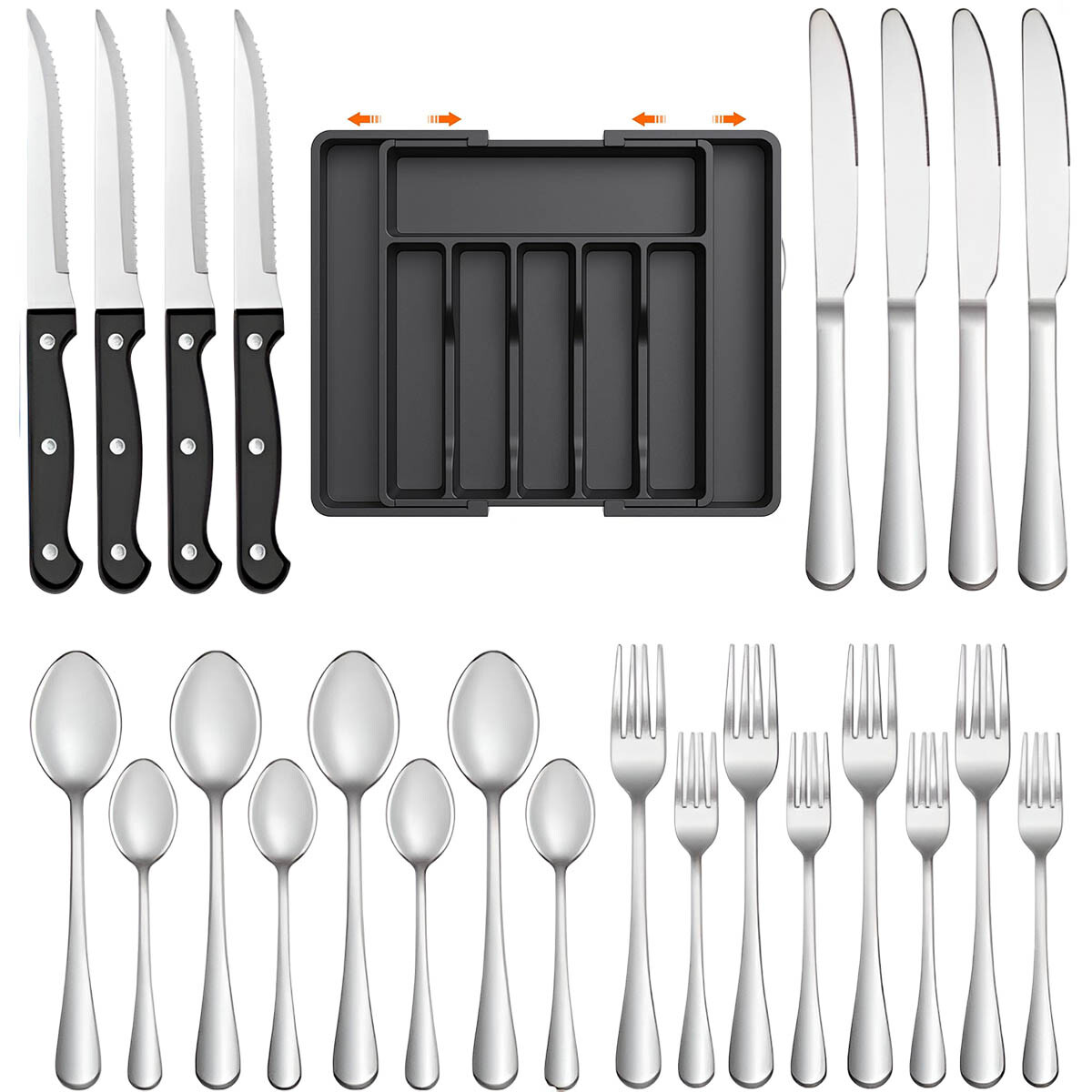 Set De Cubiertos Completo El Chingón Ac Inox 25pcs 