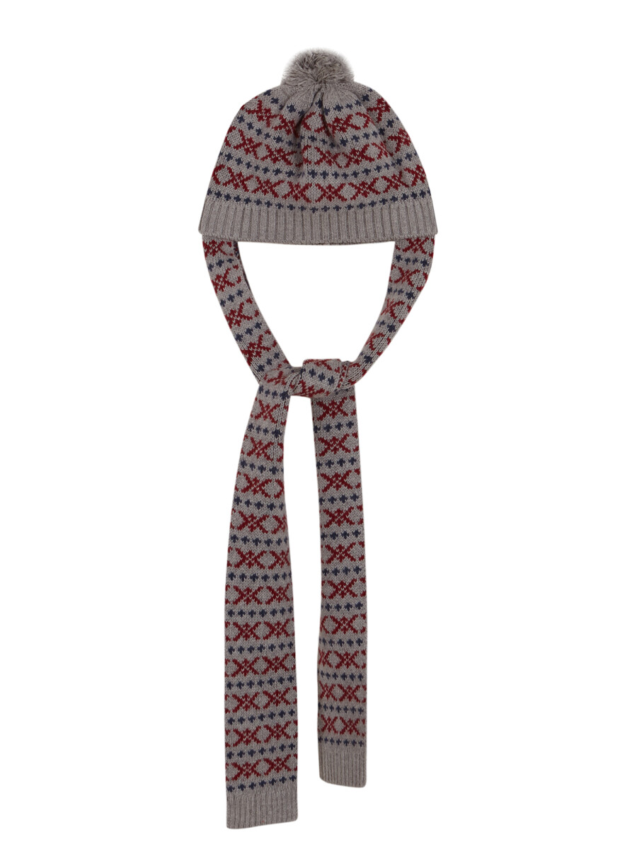 Gorro Bufanda Gris Medio