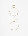Pulseras Flexibles Sets Strass Set De Pulseras Flexibles Con Cubic - Dorado