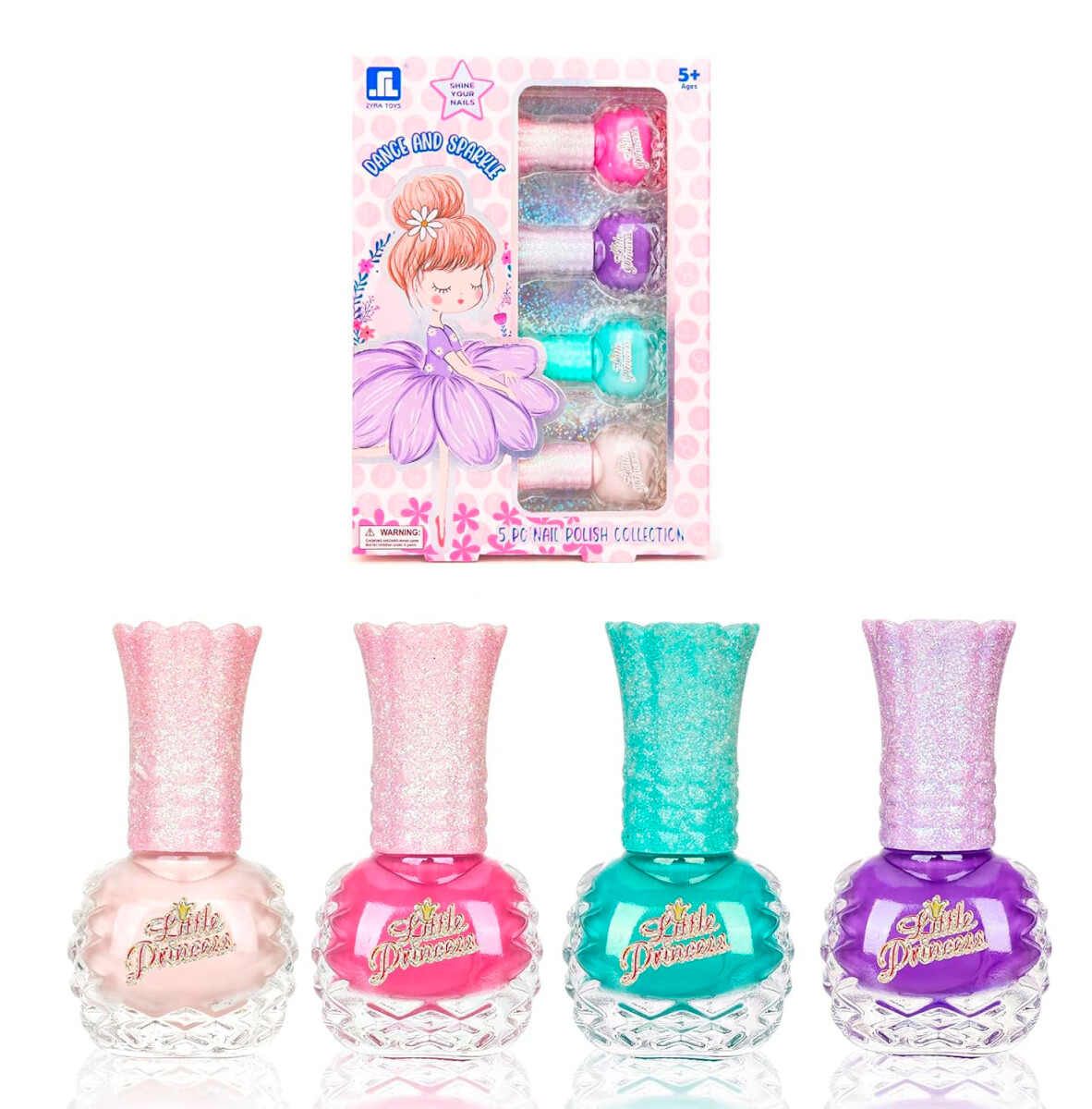 Set De Esmaltes x4 Infantil Con Stickers 