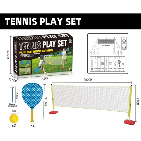 Set De Tenis Ns49 Red Con Paletas Y Pelotas 200 X 91Cm Ub 001