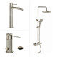 JUEGO DE GRIFERIA SIGNATURE BRUSHED NICKEL CON BARRAL GRIS-BRUSHED NICKEL