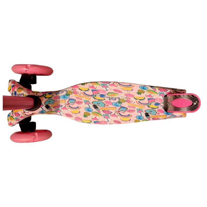 Monopatin para niño ROD-8800 Infantil de Tres Ruedas Rosa-Frutales