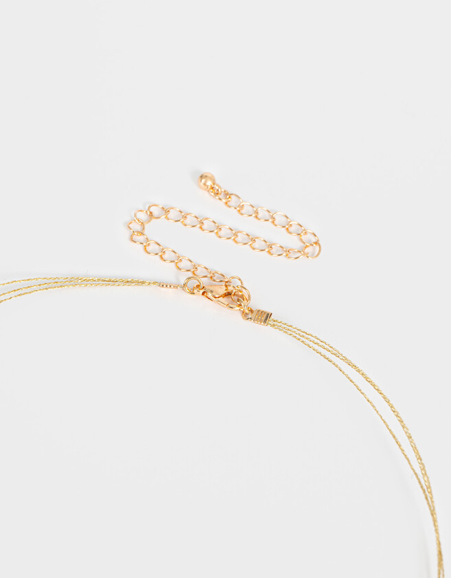 Collares Cortos De Hilo Collar Corto Hilo Con Naipe - Dorado