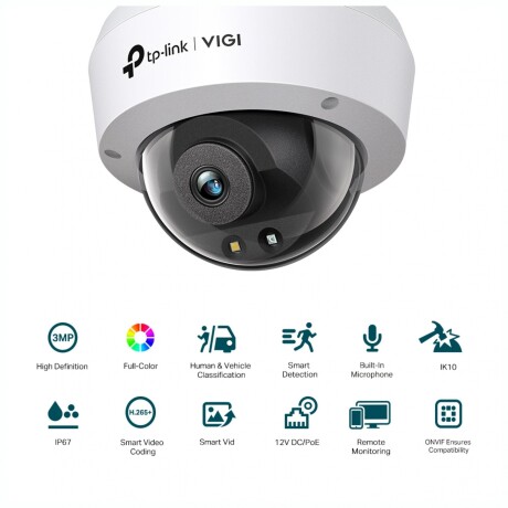 Cámara De Vigilancia Tipo Domo TP-LINK C230 3MP IP67 Visión Nocturna A Color Cámara De Vigilancia Tipo Domo TP-LINK C230 3MP IP67 Visión Nocturna A Color