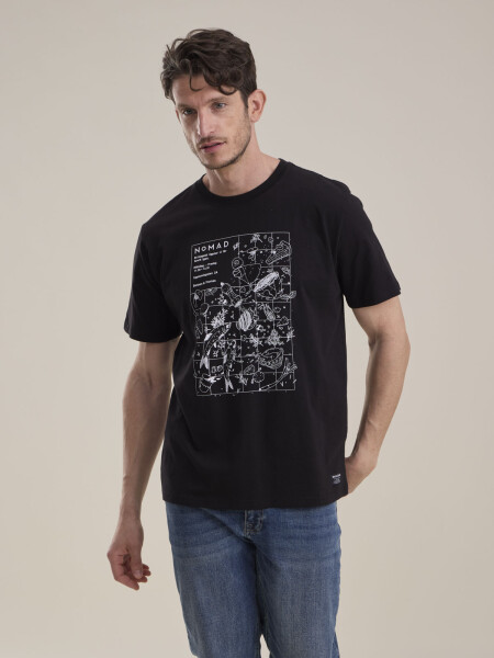 T-SHIRT ESTAMPA FOOD NEGRO