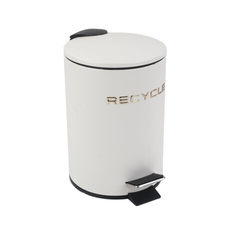 Papelera de metal con pedal beige con dorado 3L Papelera de metal con pedal beige con dorado 3L