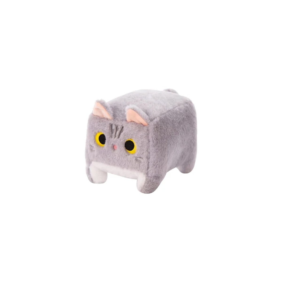 Peluche de gatito cuadrado chico - Gris 