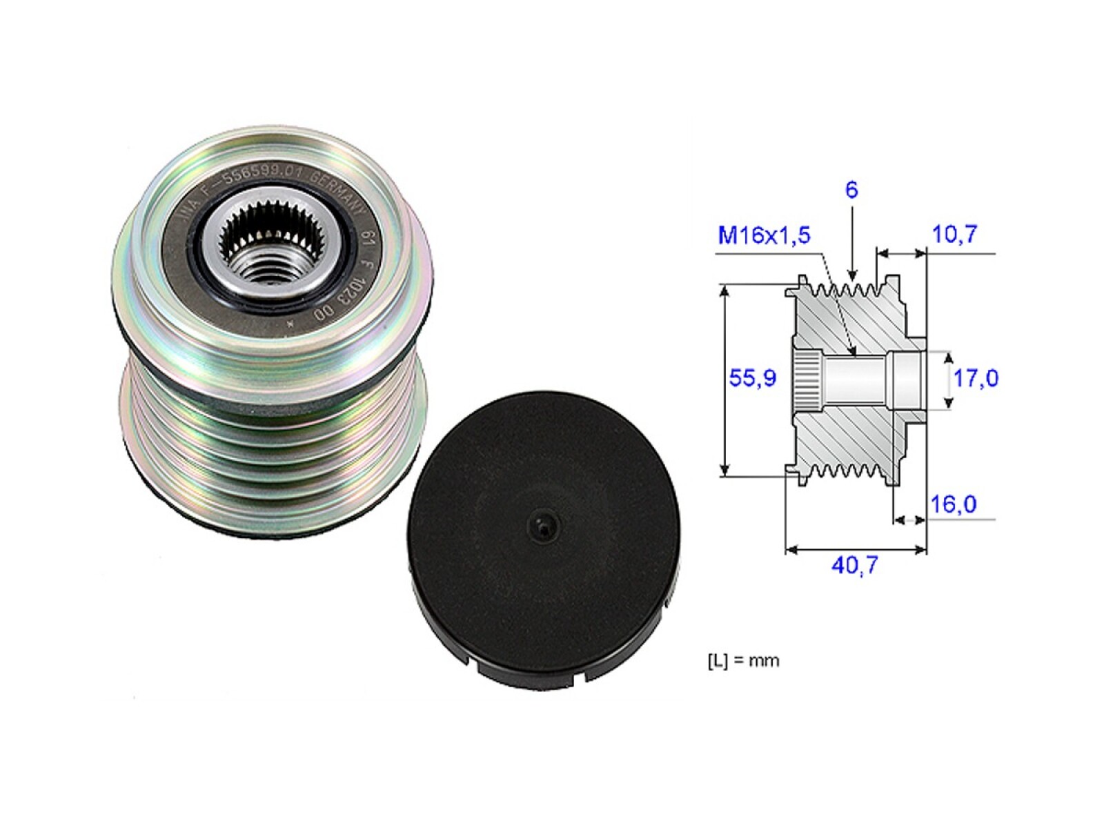 Polea Alternador Marcha Libre Renault Megane/Laguna/Scenic Volvo S60/V.70/S40 95-25 