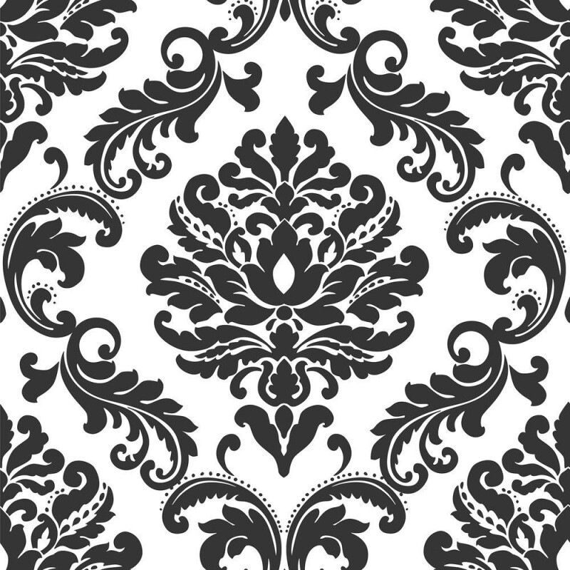 WALLPAPER AUTOADHESIVO BLACK AND WHITE DAMASK WALLPAPER AUTOADHESIVO BLACK AND WHITE DAMASK