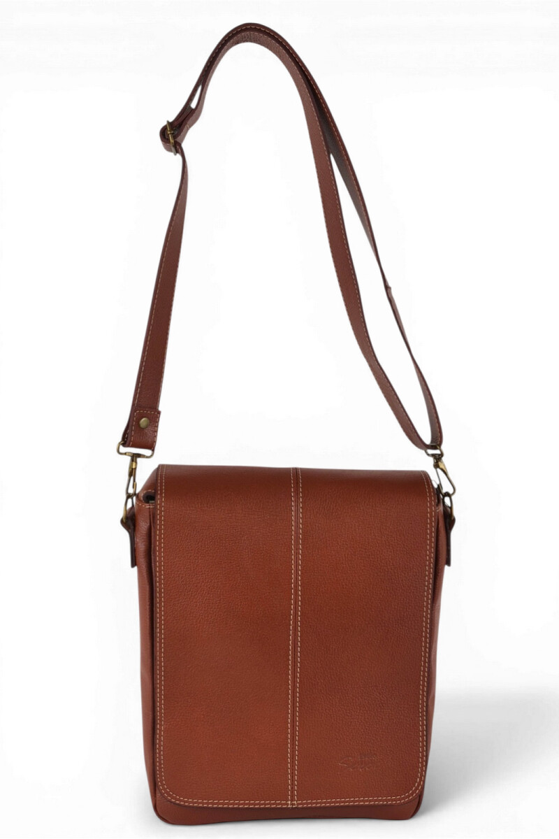 Morral con solapa mediano Marrón