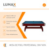 Mesa de Pool con Tapa en Madera - Medidas Profesionales Azul