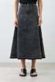 Maxi falda de jean gris oscuro