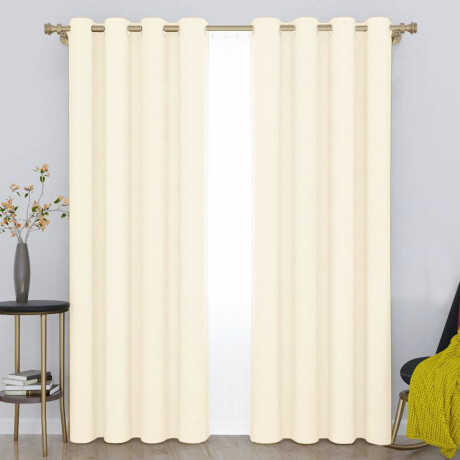 Cortina Blackout 140x230 Cm No Pasa Luz Living Dormitorio Blanco Hueso