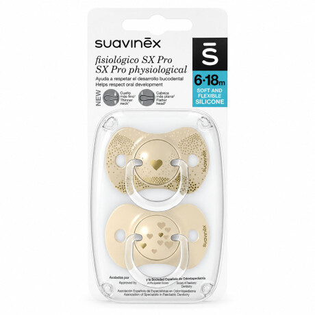 Chupete x2 de 6-18 Meses Fisiológico SXPRO Silicona Suavinex Beige