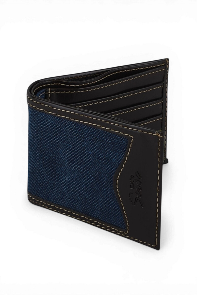 Billetera de lona con marco Azul