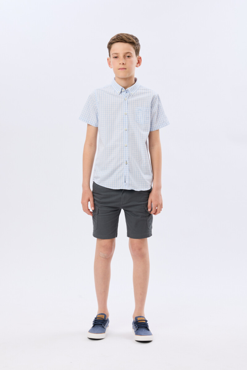 BERMUDA CARGO SPANDEX - Gris 