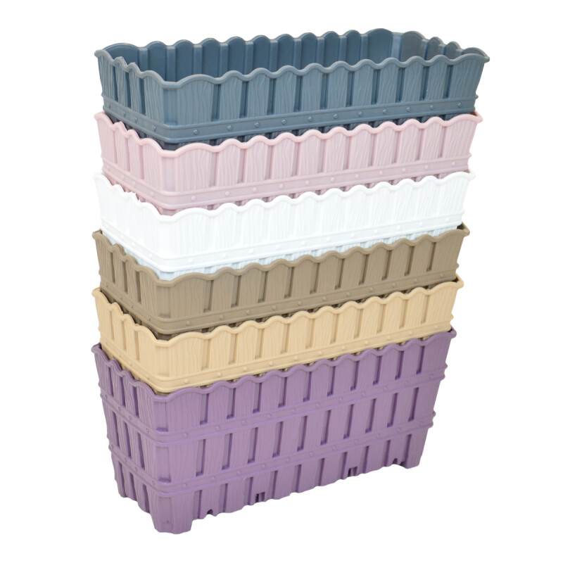Maceta de balcón 30 cm simil bambú GRIS
