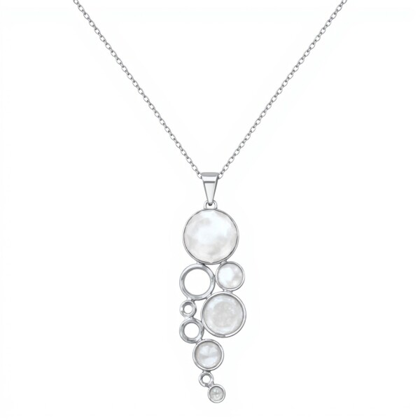 Dije circulos - Plata 925 - Nacar - CP3206 sinpiedra